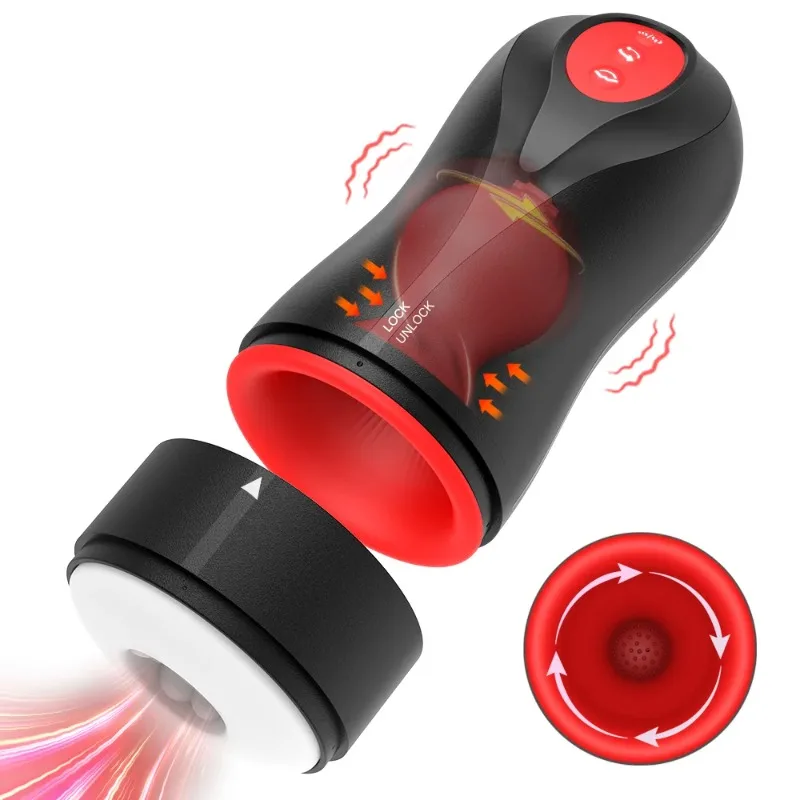 Electric Thrusting Rotation Masturbator Cup Realistic Sucking Vaginal Penis Trainer Realistic Texture Adult Sex Toy