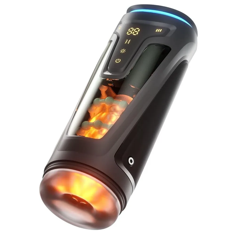 Black Automatic Man Masturbator Stroking Sucking Vibration Heating Fully Automatic Male Masturbators for Men