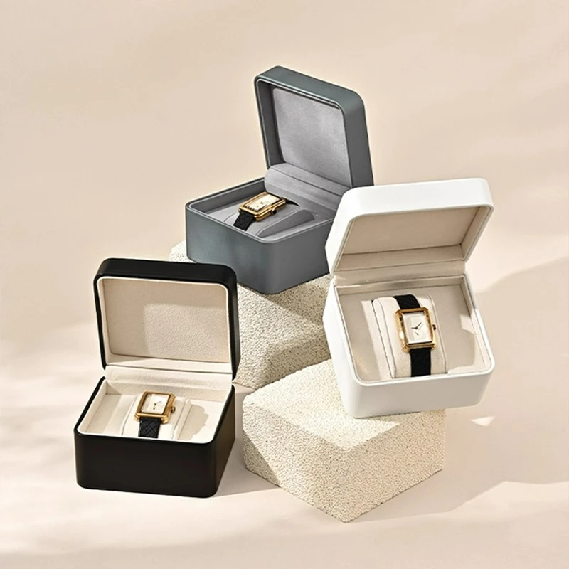 High end watch storage single watch box PU leather watch gift packaging box customization