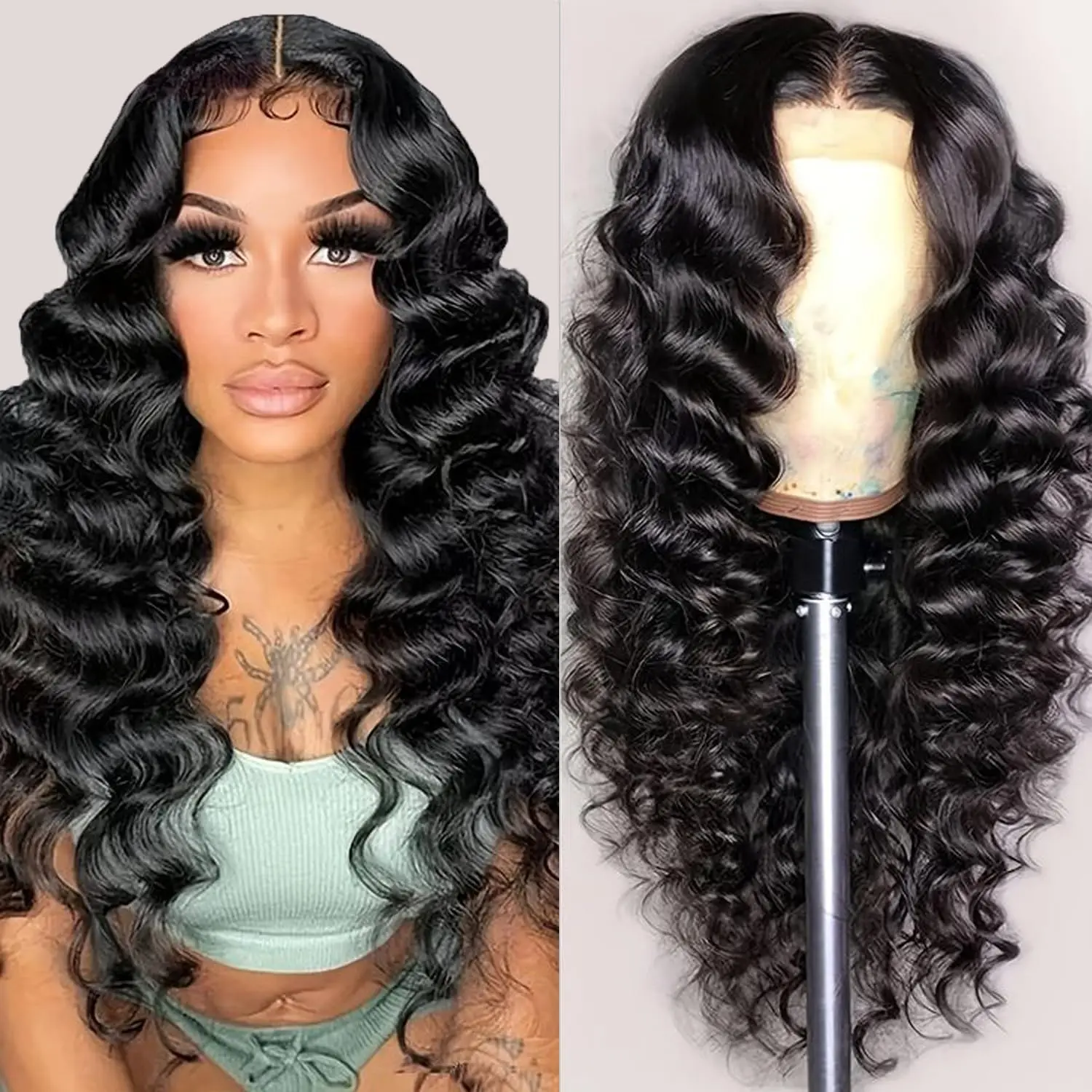 Loose Wave 13x4 HD Lace Frontal Wig Human Hair Brazilian Loose Deep Waves Curly Wigs Lace Front Wigs For Women