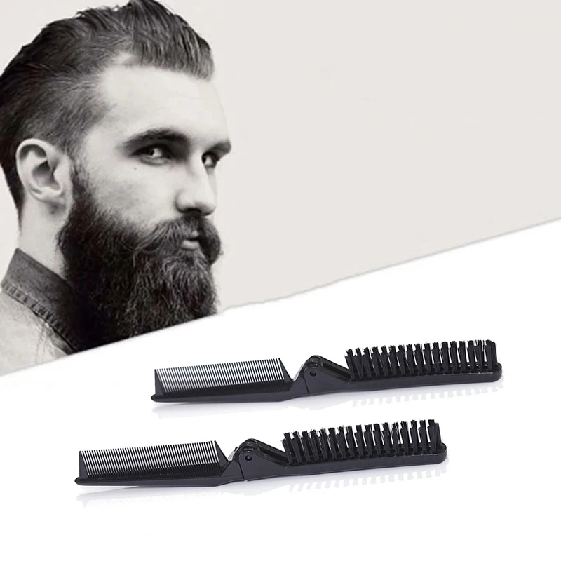 Soft Boar Bristle Hair Comb Portable Travel Beard Brush Foldable Massage Anti Static Hairdressing Styling Tool Women Men Gift