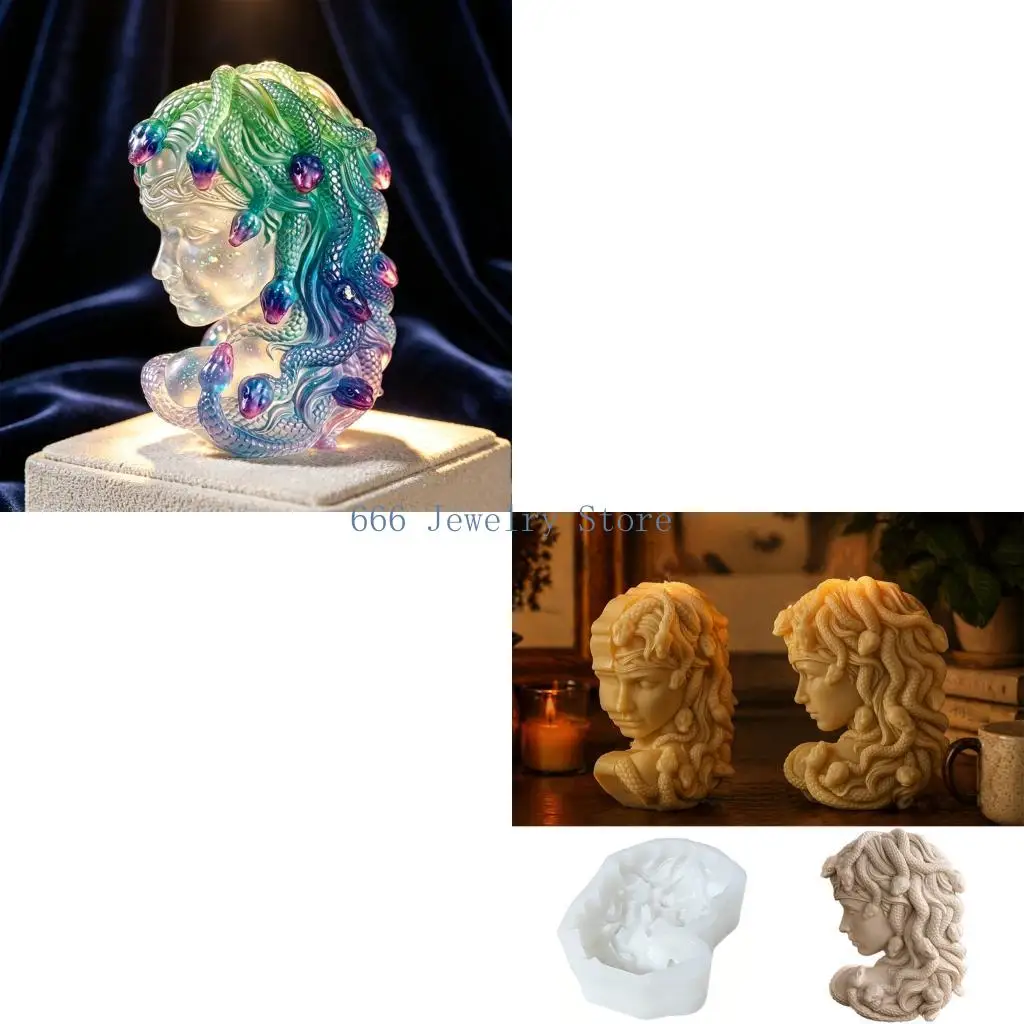 F2TD Artistic Medusa Head Silicone Mold For Jewelry Resin And Craft