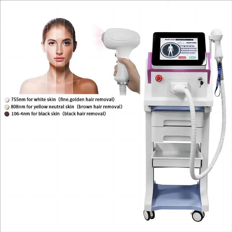 Portable Diode Lazer Hair Removal Machine Painless Permanent Treatment for Face and Body Lazer Beauty Equipment