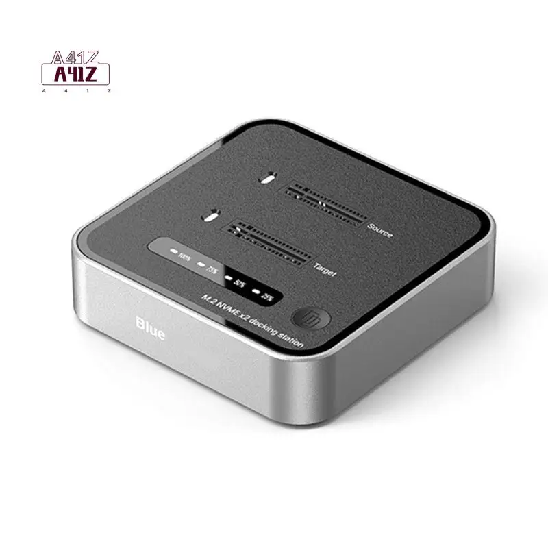 A41Z-M2 20Gbps Two Bay SSD Docking Station Dual Bay Offline USB C To NVME Pcie Docking Station Offine Clone SSD Dock