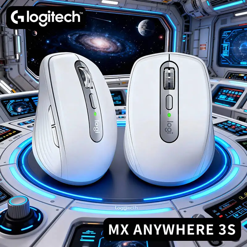 Compact Logitech MX Anywhere 3S - 8000 DPI, MagSpeed Wheel, Quiet Clicks, 3-Device Bluetooth, USB-C Fast Charge
