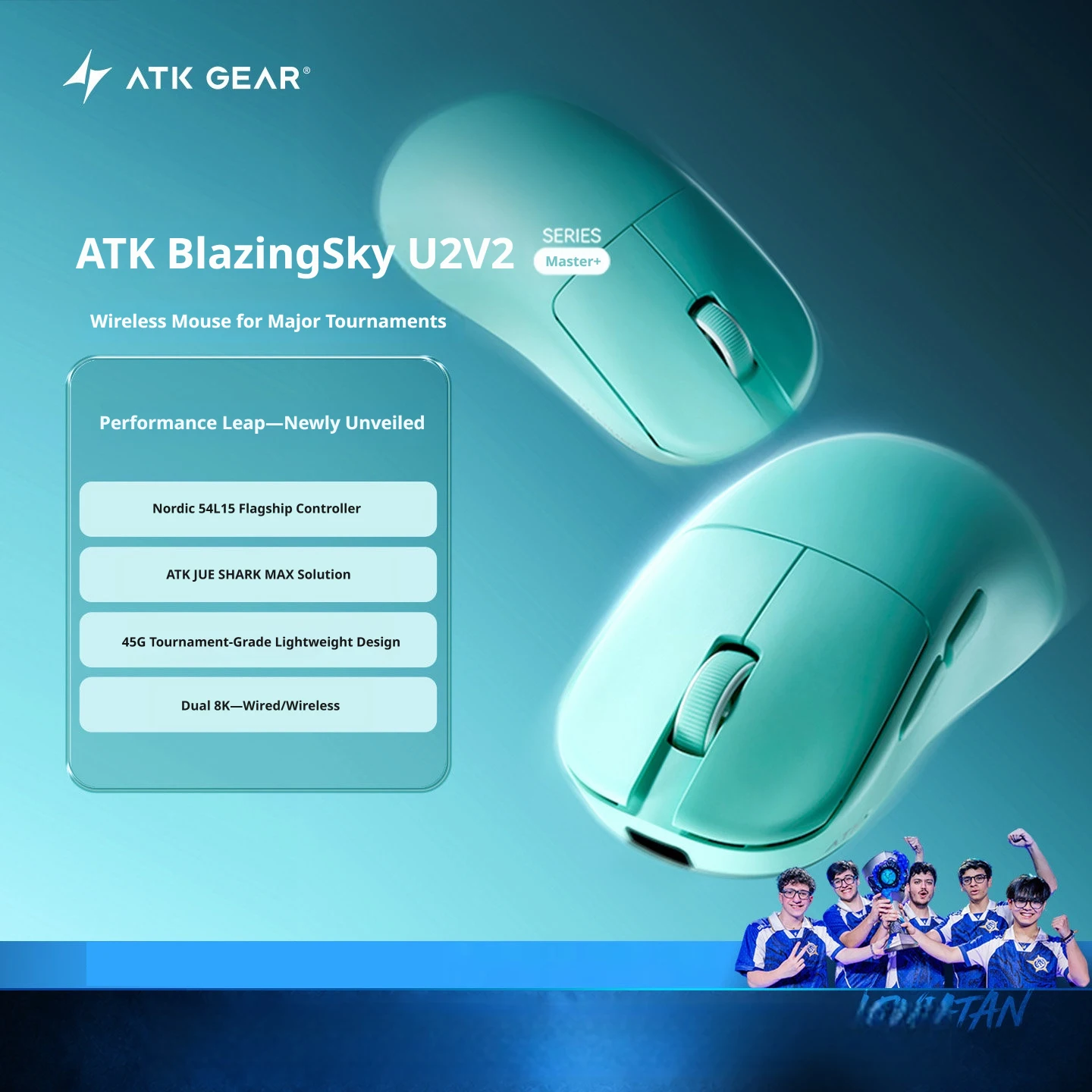 ATK BlazingSky U2V2 Mini/Ultimate Wireless Mouse Lightweight Ergonomics PAW3955/PAW3950ultra Sensor U2 Plus/Pro Max Gaming Mouse