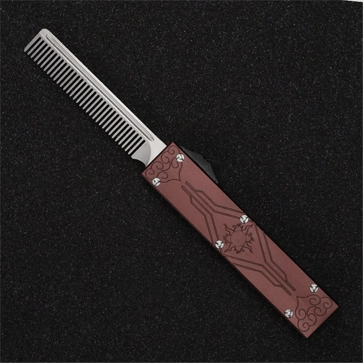 A75U Aviatin Aluminum Alloy Telescopic Comb - Portable & Automatic Comb Brown