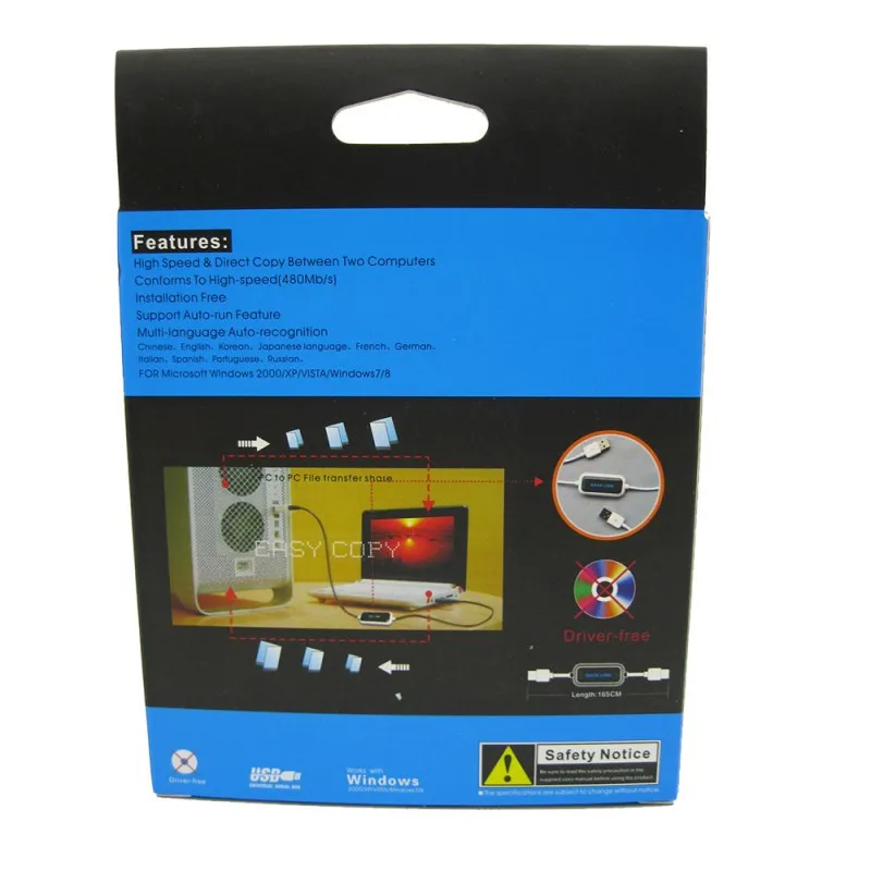 USB PC-PC Online Share Sync Link Net Direct Data File Transfer Bridge Cable Easy Copy Line Between 2 Computer