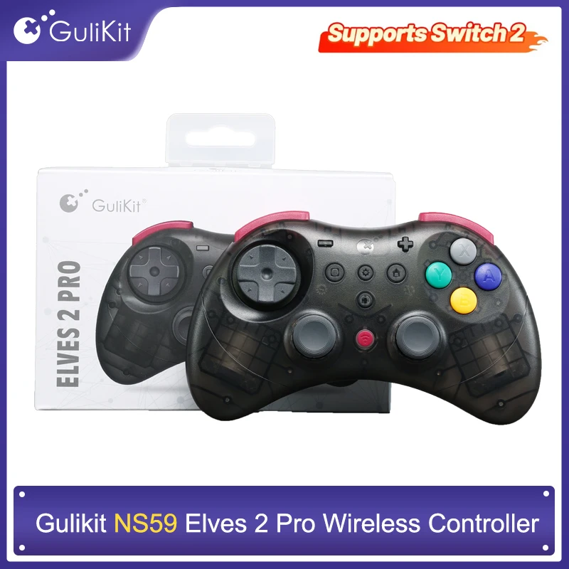 GuliKit Elves 2 Pro Wireless Controller with Hall Joysticks for Nintendo Switch / Switch 2 Android / IOS /Windows Gamepad
