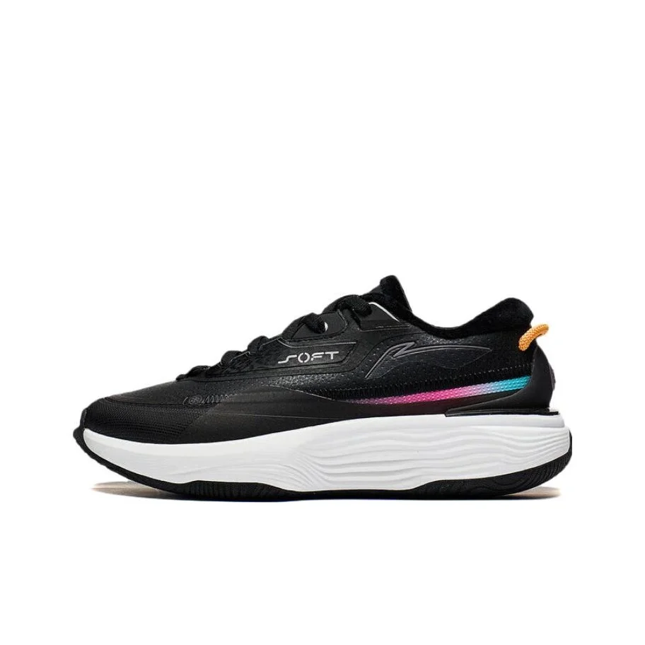 Li Ning SOFT WARM Thermal Low top Casual Shoes Men's Black Radiant Orange Fleece lined AGLT123-2