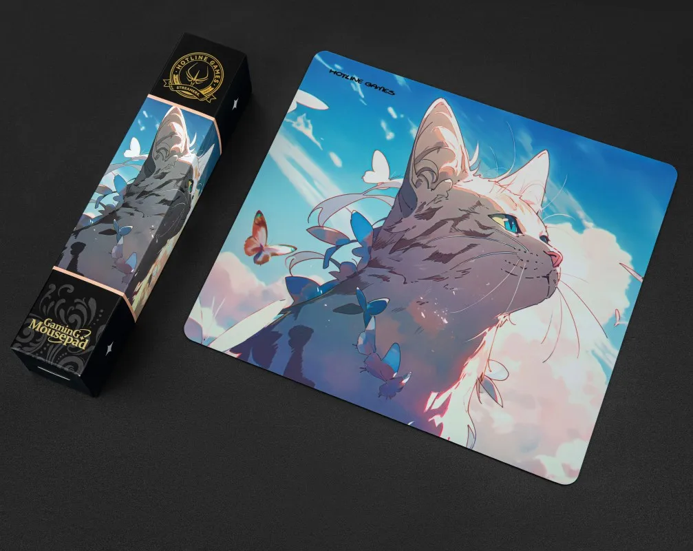 Hotline Games Flowing Light Gaming Mouse Pad, Colored Ice Glass Fiber Mousepad, Waterproof, Low Friction, Ultra High Speed Slidi