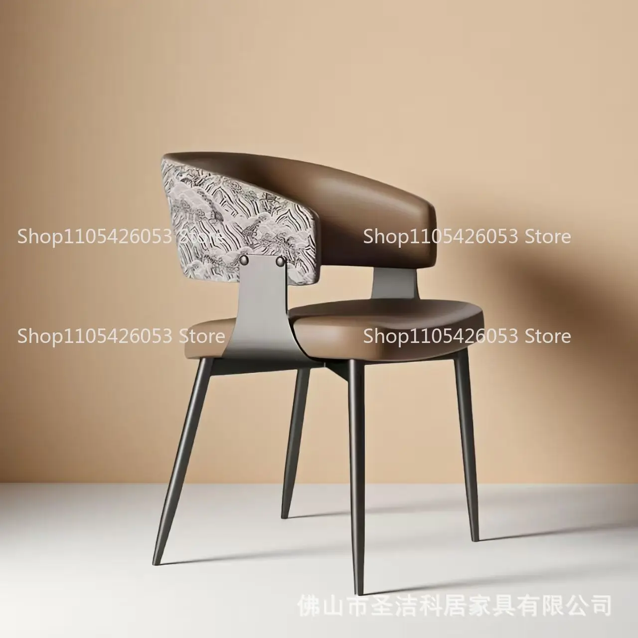 Italian light luxury backrest dining chair chair home restaurant Nordic modern simple backrest chair hotel negotiation stool