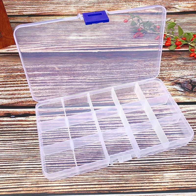 Transparent Plastic Storage Box Screw Compartment Jewelry Earrings Display Box Container Organizer Tool Storage Case