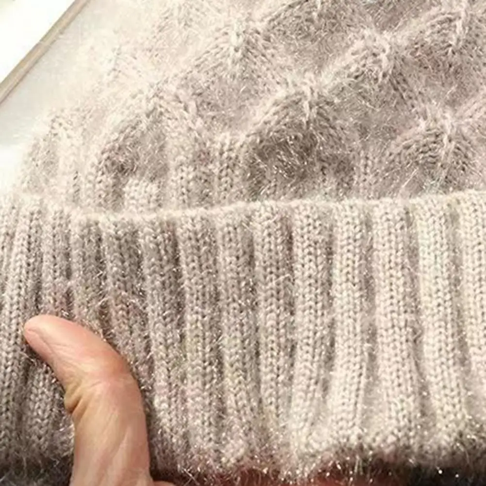 Weather Accessory Winter Knit Hat with Scarf Set Thickened Velvet Weather Headwear Solid Color Long Womens Winter Accessories