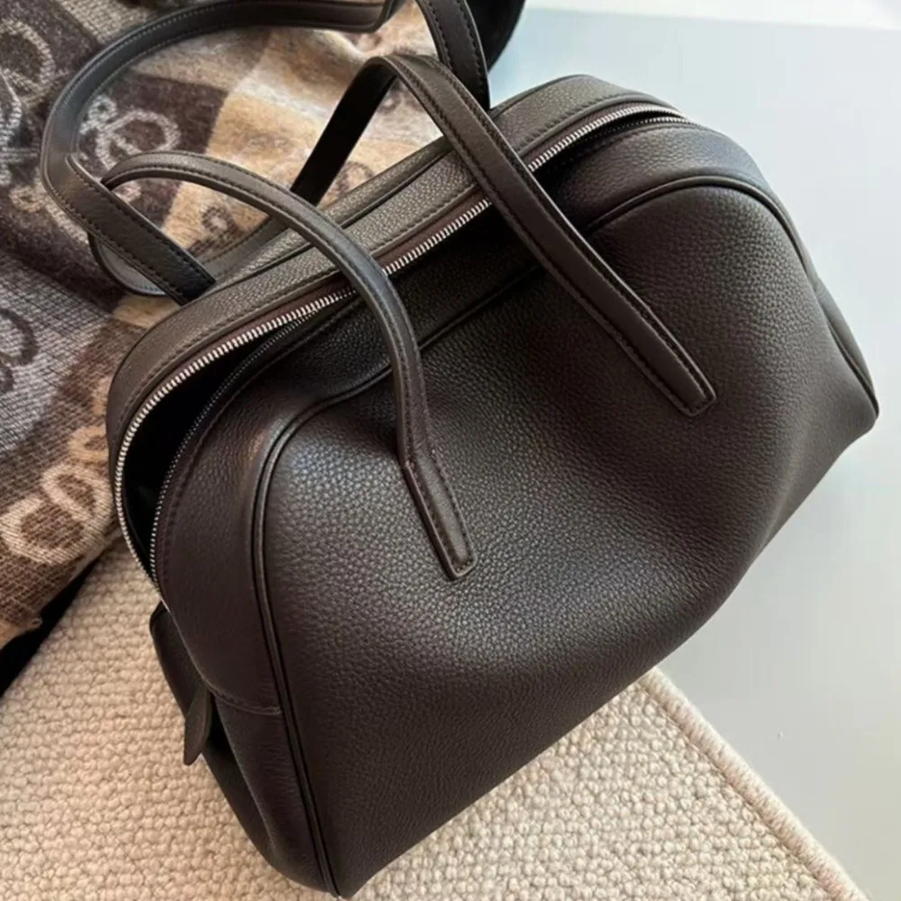 Bowling Bag Large Capacity L Armpit Fashionable Retro Women's Texture Unique Fashion Simple Casual Daily Versatile Style