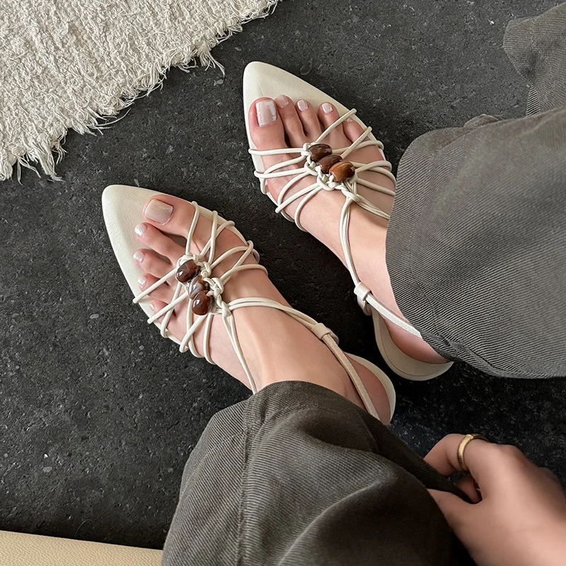 2026 New Fashion Cow Leather Concise Summer Shoes Stiletto Heels Slingback Dating Casual Elegant Party Modern Women Sandals