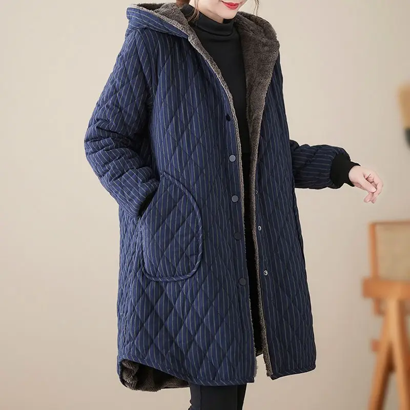 Winter New Women's Down Cotton Jacket Hooded Loose Warm Cotton Coat Windbreaker
