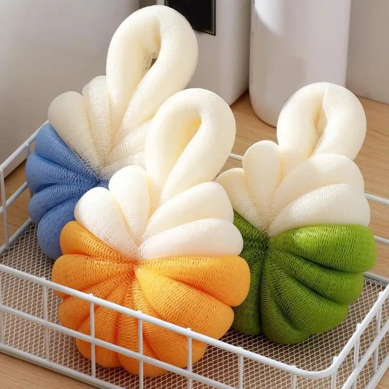 Large Two-tone Minimalist Pumpkin Bath Ball Super Soft Foaming That Won't Irritate Your Skin Gift