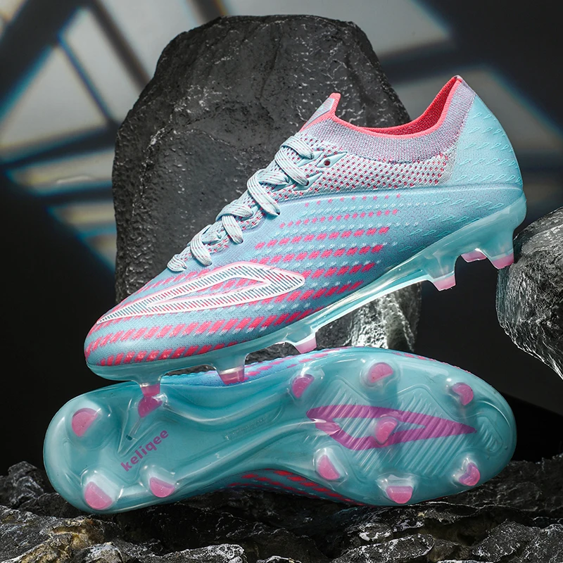 Professional Match Adult AG FG Soccer Cleats Textured PU Upper High-friction TPU Stud Anti-slip Boost Ball Control For Grass