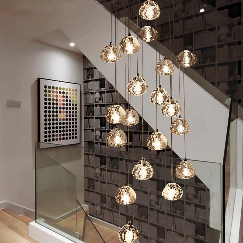 2026 Modern Stair Chandelier Pendant Lights Indoor Lighting Ceiling Lamp Hanging Light Led Chandeliers For Living Room Indoor Li