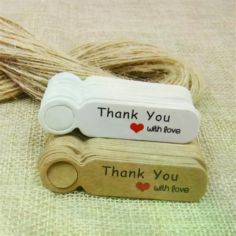 100pcs/lot Price Tags Kraft Paper Lables For DIY Jewelry Retail Price Tags Handmade Clothes Size Tags Store Hang Lables