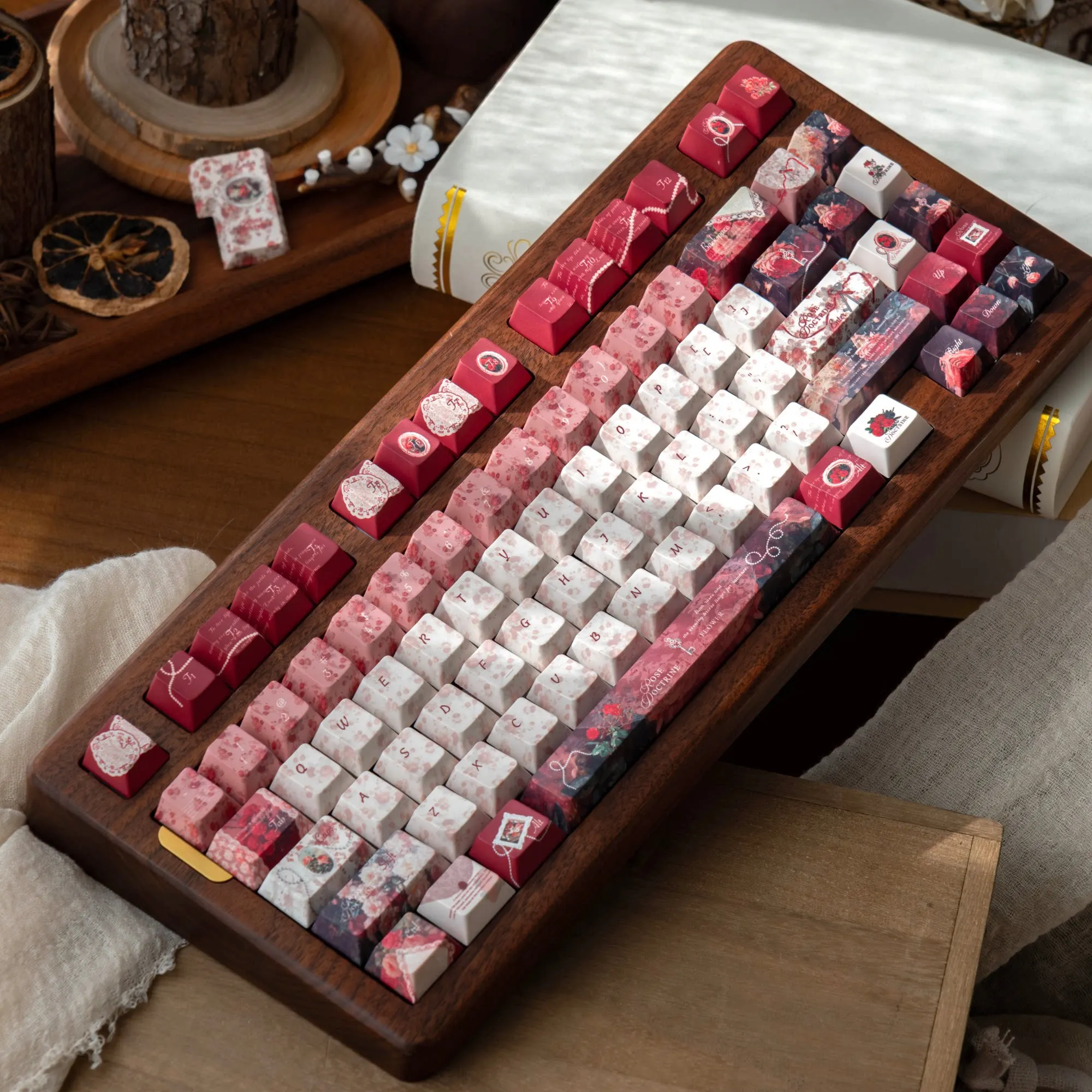 Rose Principle Keyboard Keycaps Original Height PBT Material