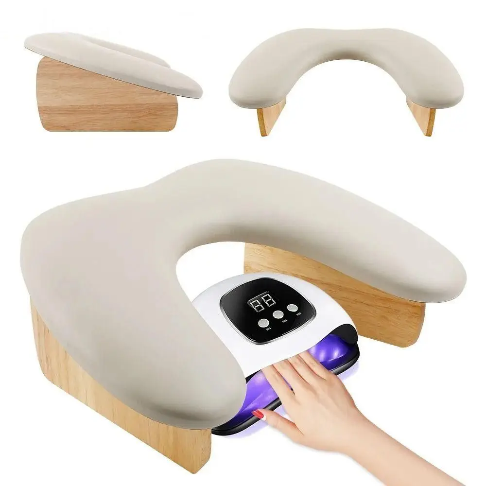 Portable U-shaped Nail Arm Rest Foldable PU Leather Manicure Hand Pillow Nail Art Tool Hand Rest Cushion Ergonomic Nail Pillow