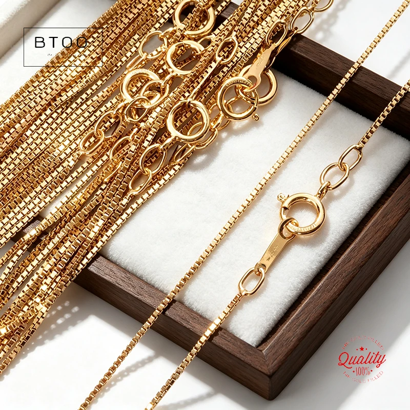 14K Gold Filled Box Chain Necklace 0.85MM Chain Necklace Gold Jewelry Minimalist Gold Filled Necklace Women Jewelry