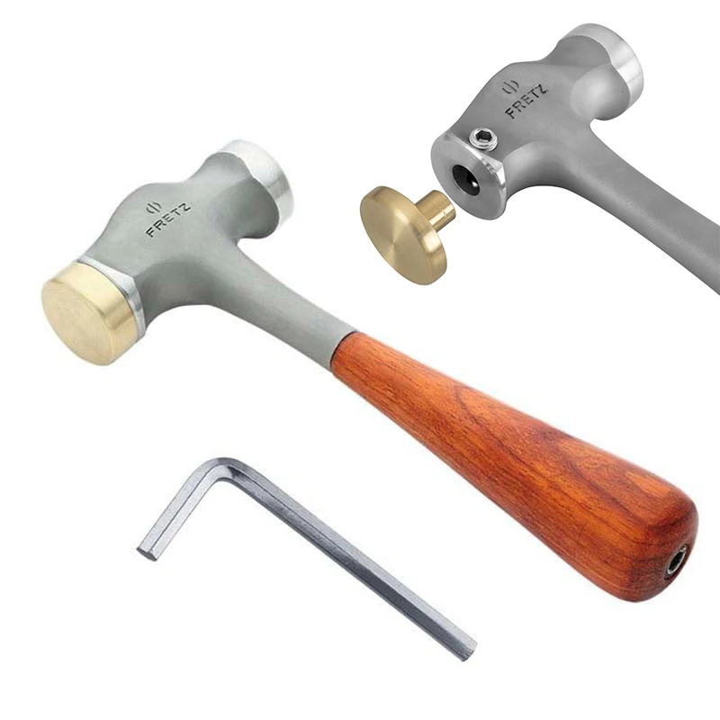 Fretz STH-1 Small Stamping Hammer 1.1lbs 1-1/8" Replaceable Brass & Steel Dual Face Jewelry Metal Punch Striking Forming Hammer