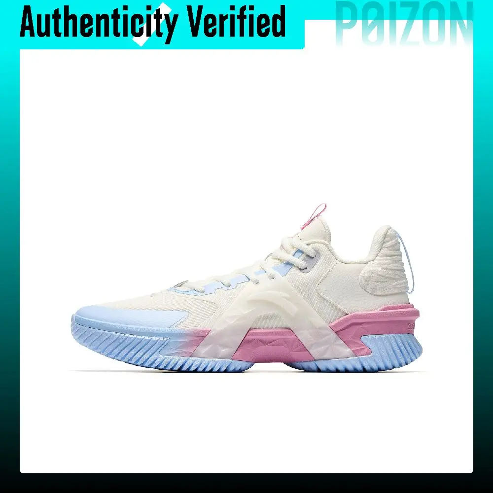 ANTA Airspace 5 Basketball Shoes Men's Low-top Ivory White/Light Pink Blue 912631616S-1