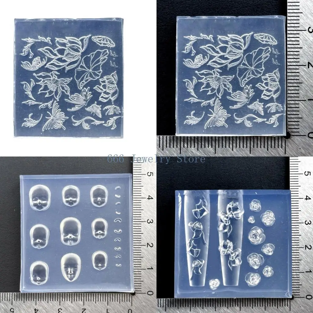 F2TD Elastic 3D Floral Silicone Mould For Nail Designs And Handmade Accessories
