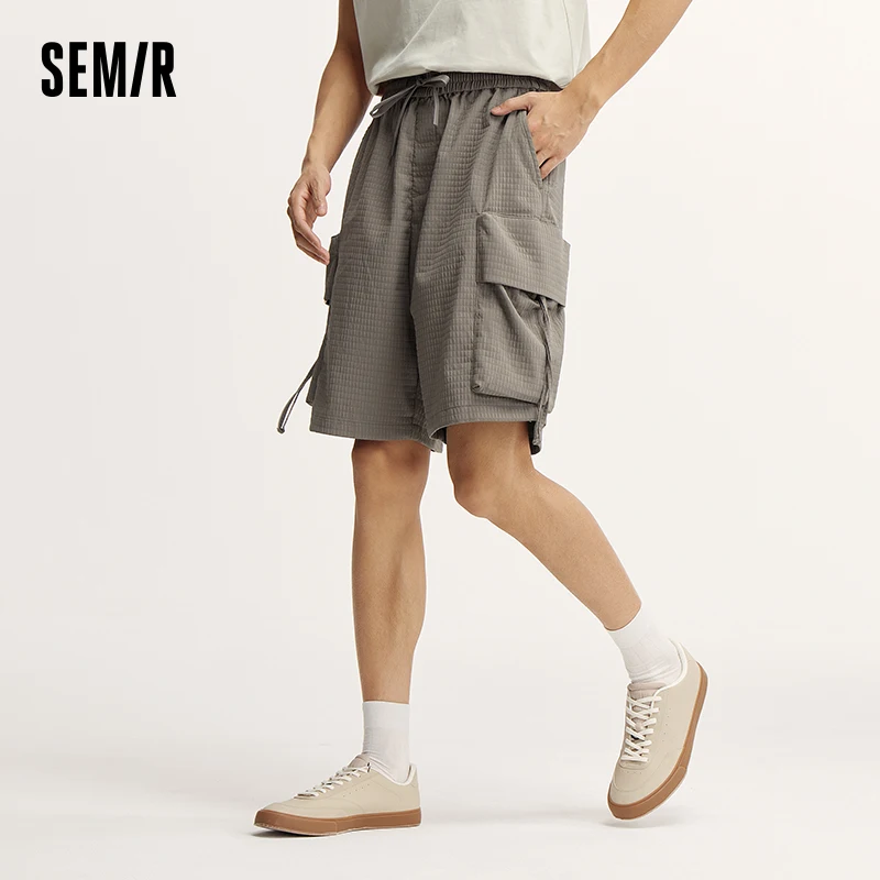 Semir Casual Mid-Length Pants Men 2024 Summer New Trendy Textured Utility Shorts Oversized Fit For Men