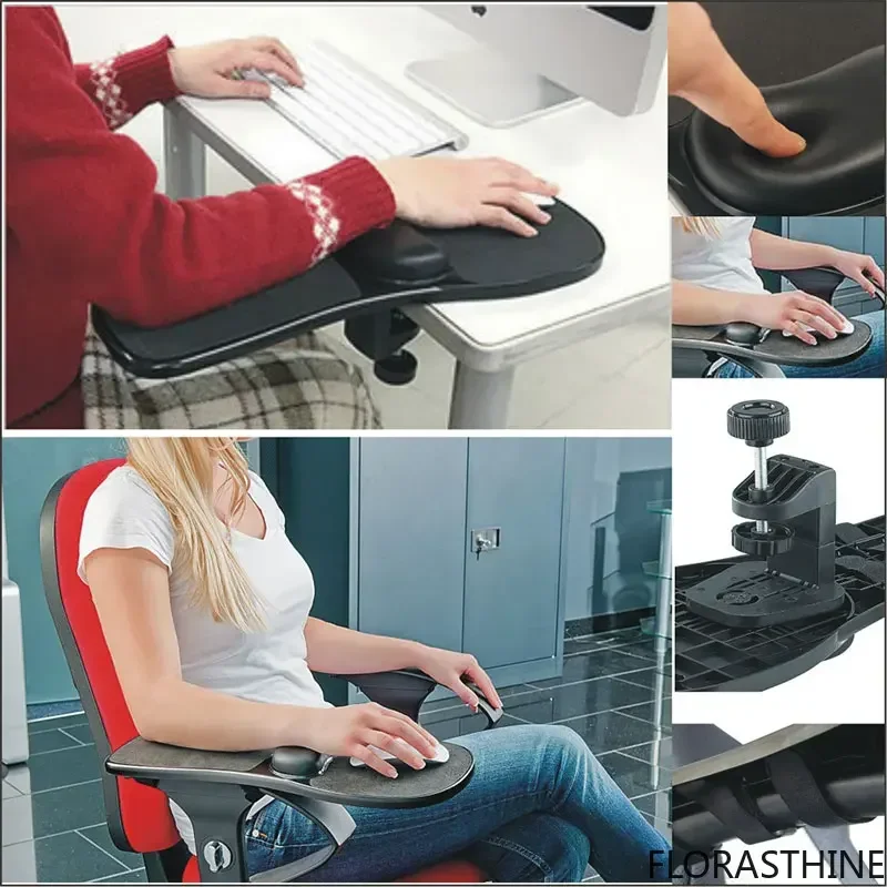 Vinlo Armrest Table, Home Office Desk and Chair Extender, Memory Foam Rest, Wrist Computer Hand Rest Mouse Pad, Chair Arm Mouse