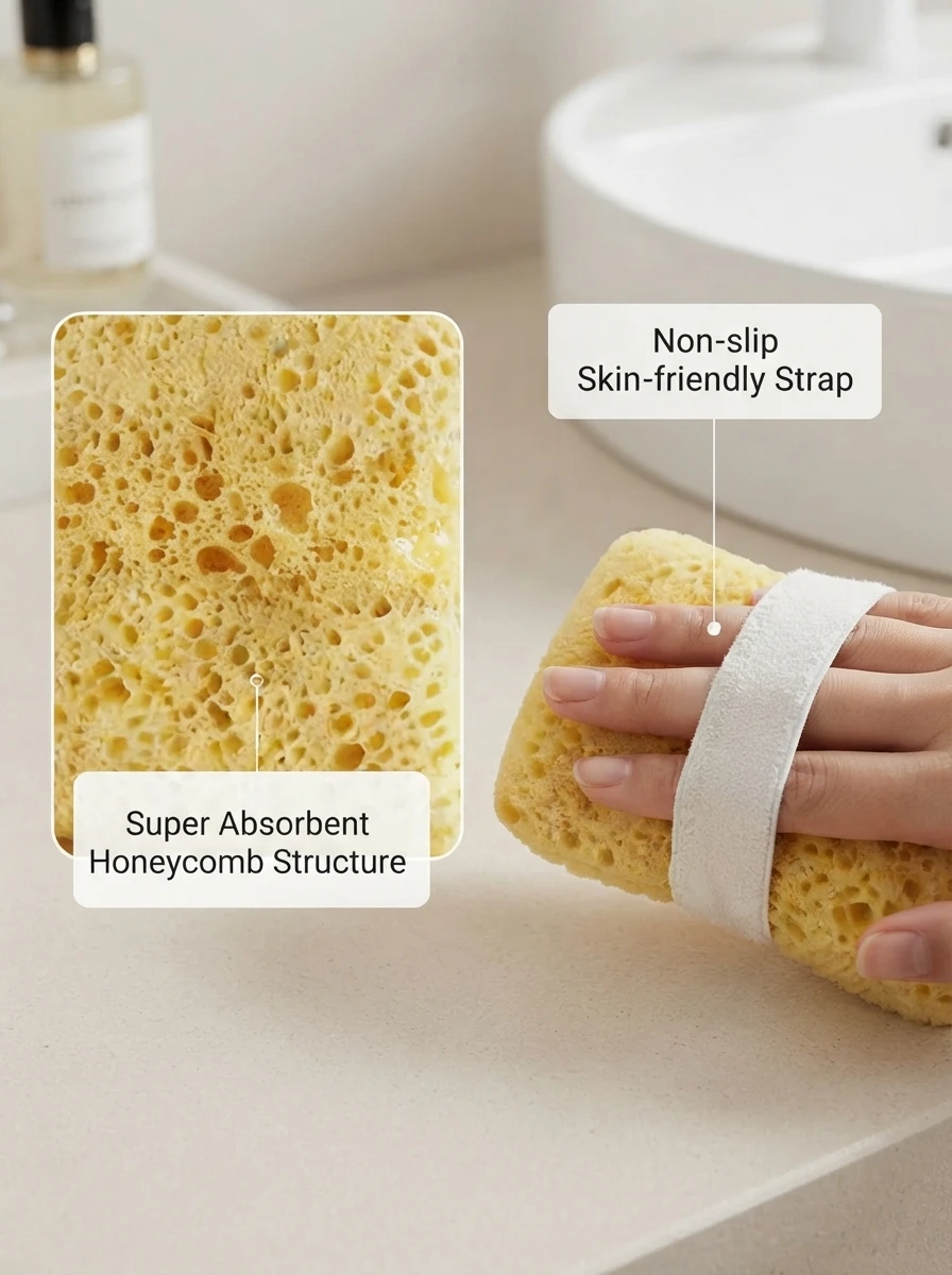 High-End Shower Sponge Bath Ball for Women, Non-Falling Apart & Ultra-Soft, Exfoliating Bath Tool
