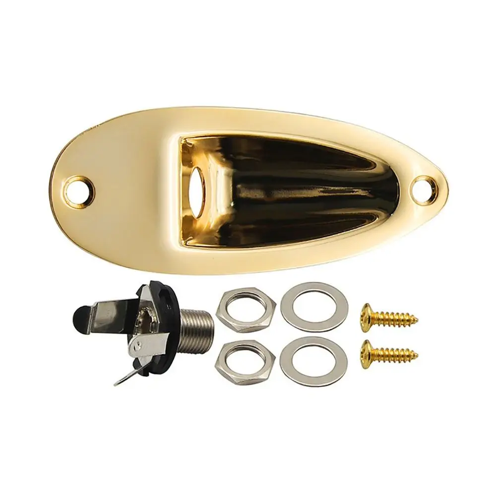Replacement Parts Jack Socket Guitar Jack Plate Electric Guitar Boat Shaped Pickup Jack 6.35mm 1/4" Guitar Input Jack