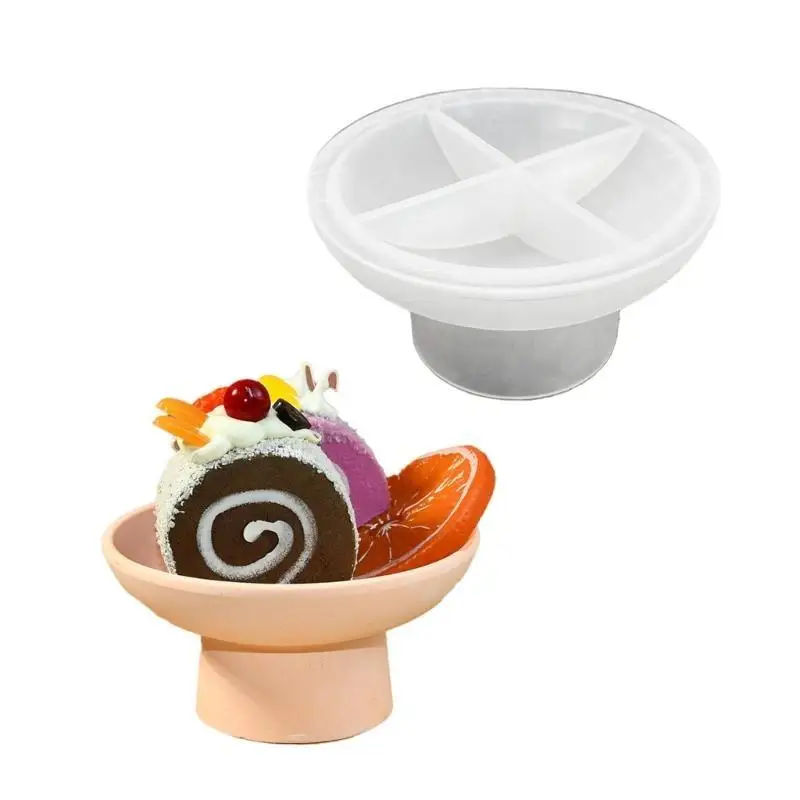 652F Silicone High Foot Bowl Mold Fruit Tray Making Tool Epoxy Resin Mould for Unique Home Decoration and Organizing Projects
