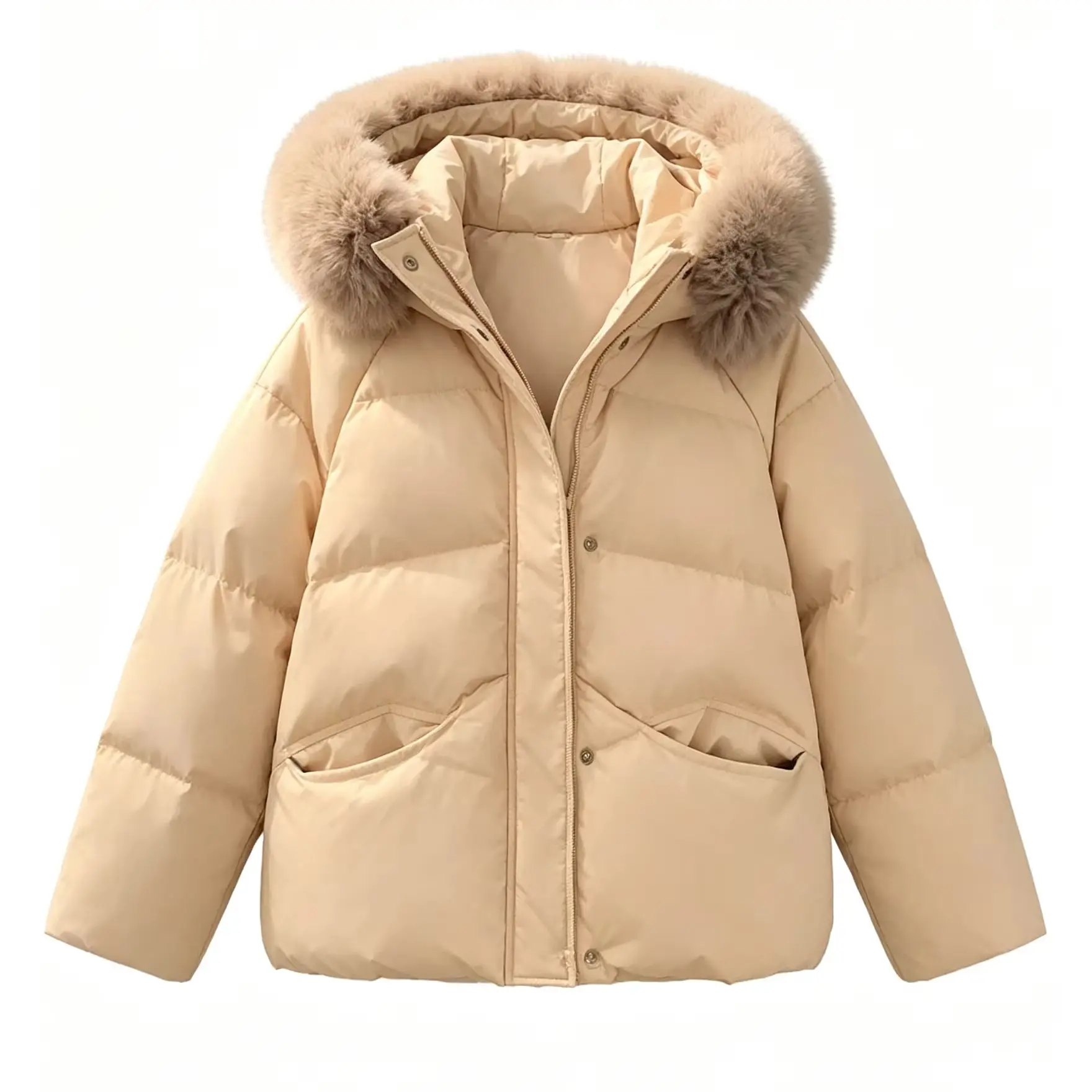 Women's Khaki Pink Hooded Frayed Long-sleeved Jacket Cotton Coat Japanese Harajuku Streetwear Aesthetic Retro Winter Warm Cotton