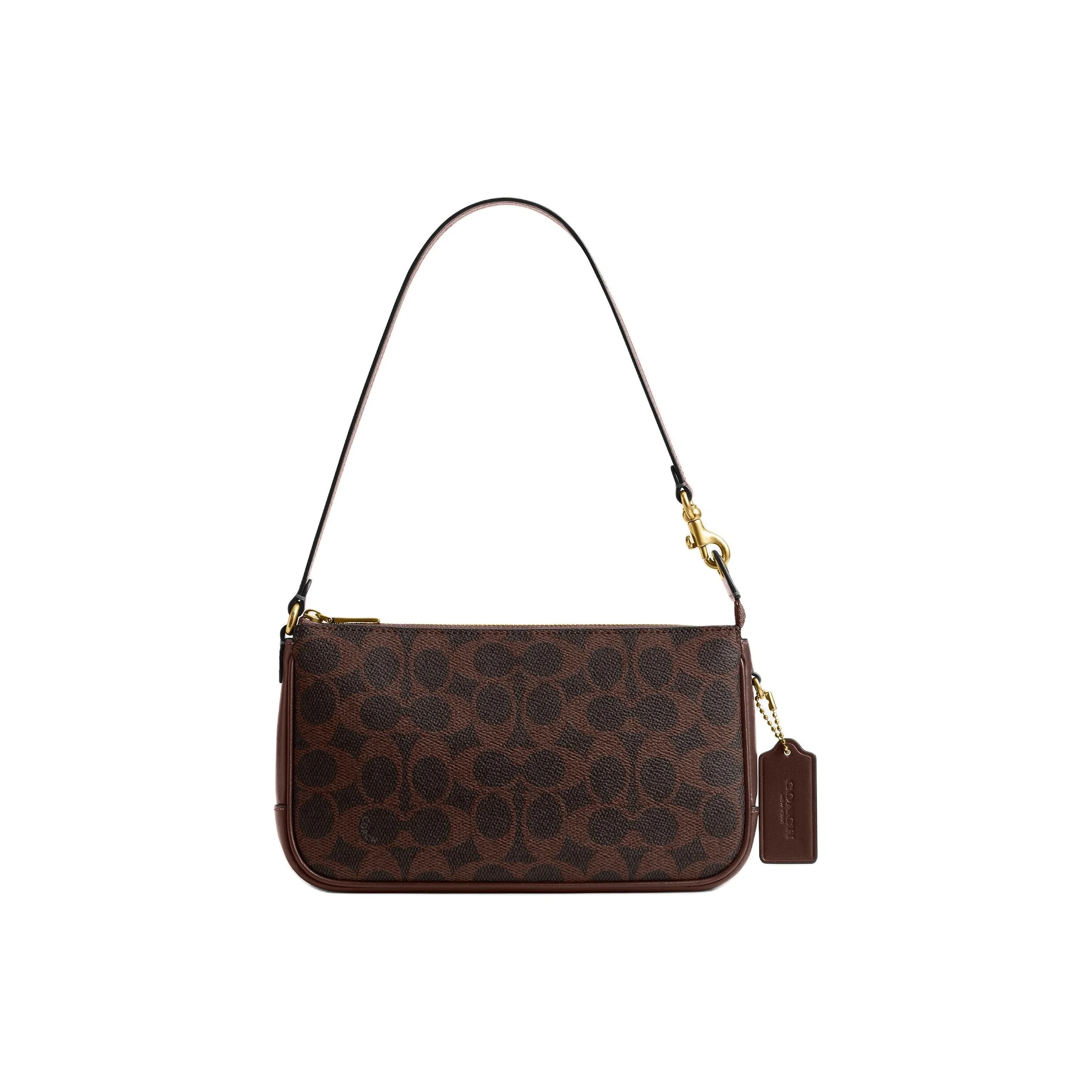 COACH Plaza Artificial Leather With Cow Leather Handbag, Shoulder Bag Small Women's Maple Brown CCC42-B4YDT