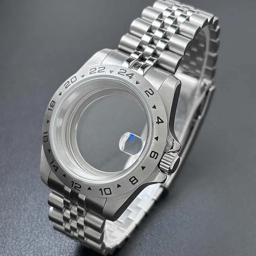 39mm NH35 stainless steel silver case sapphire glass 20mm strap suitable for 29mm dial NH35/34/36 movement watch accessories
