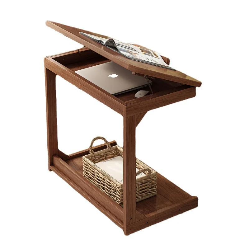 Removable Flip Top Solid Wood Edge Table Living Room Household Bedside Sofa, Writing Computer Desk Small Simple Coffee Tables