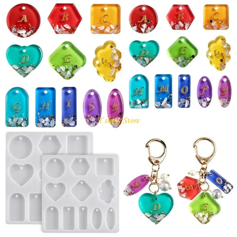 N58F Multi-Cavity Pendant Mold for Varied Small Geometric Craft Pieces