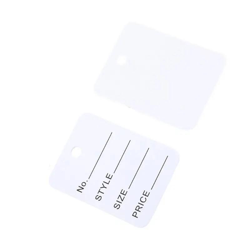 A52E 100pcs Elegant White Head Price Labels With Twine Cord For Branding Clothing Bags Jewelry Small Business