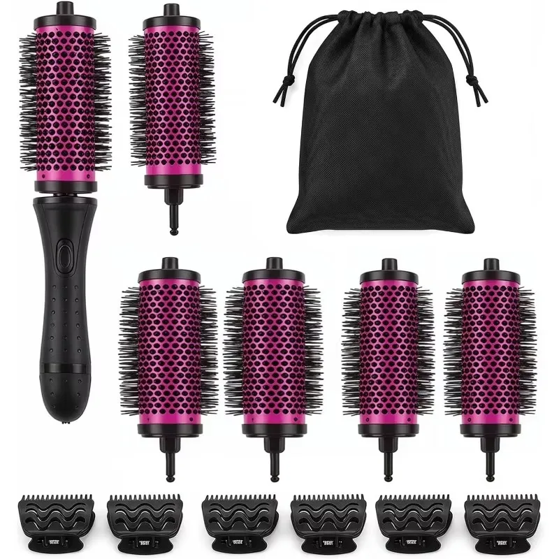 For Hair Volume Styling Nano Ionic Round Hair Brush 6Pcs Set,3 Sizes Detachable Heat Resistant Curling Brush