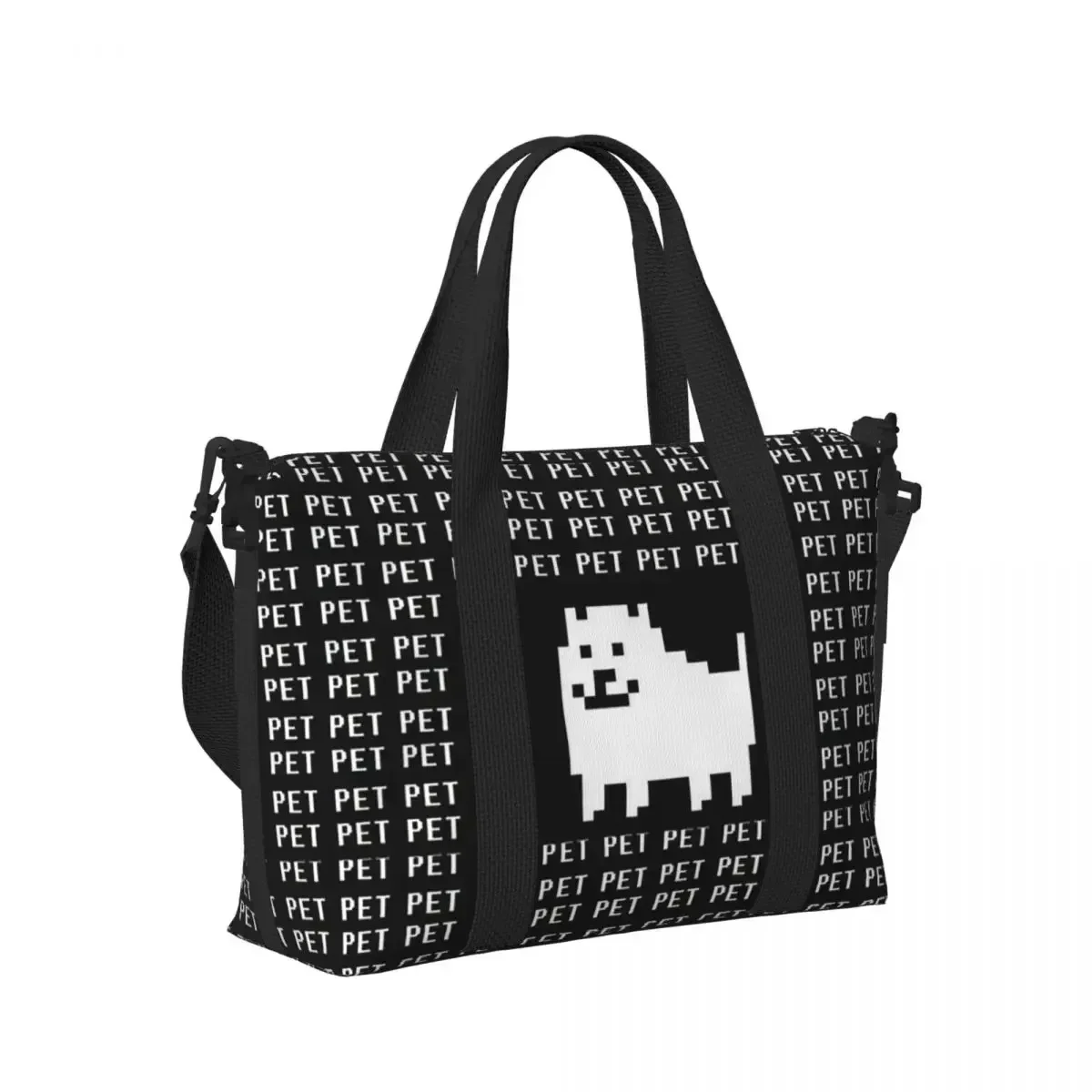 Undertale Annoying Dog Video Game Beach Travel Bag Large Capacity Tote Bags for Gym Sport Women Shopping Duffle Shoulder Bag