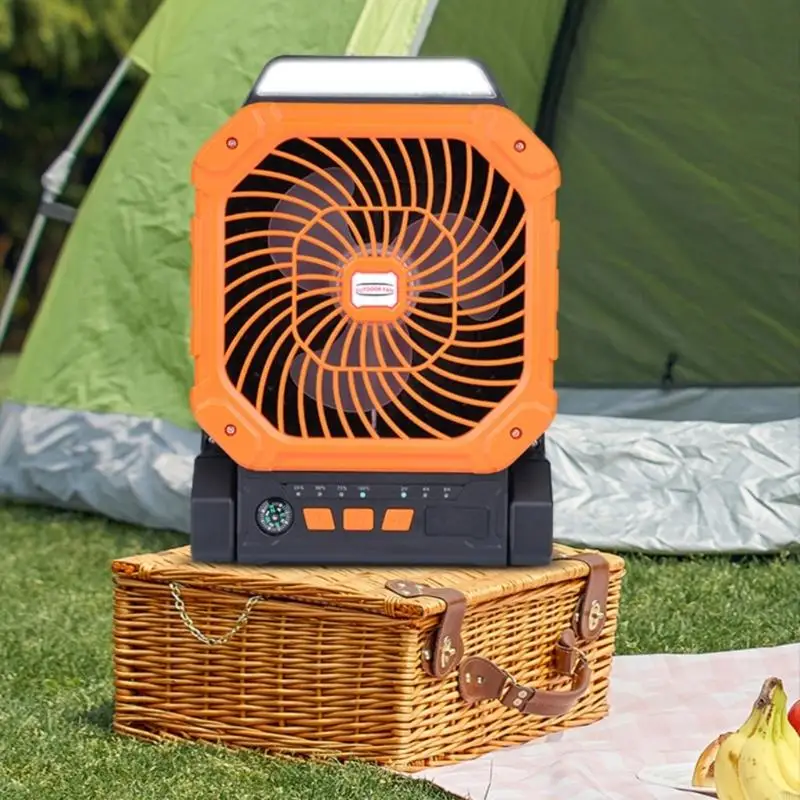 CORA Outdoor Fan LED Lighting 7800mAh Solar Charging 4Wind Mode Camping Coolers