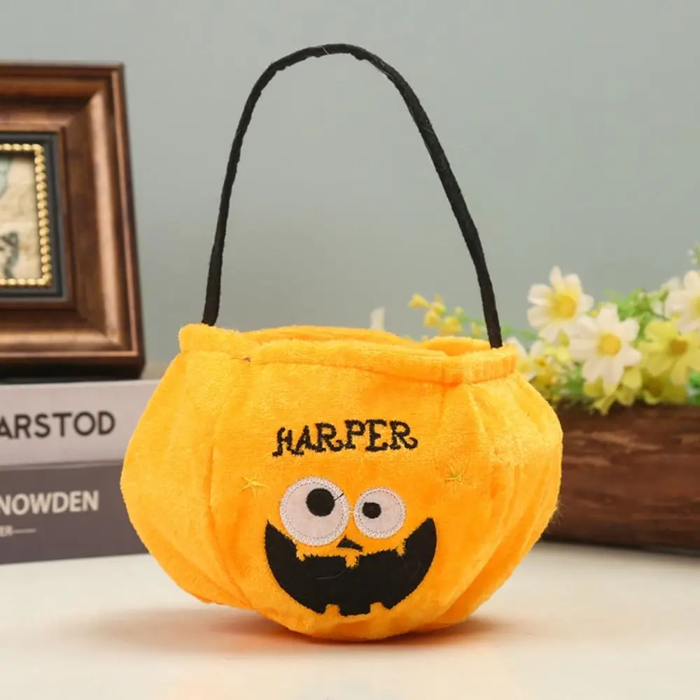 Cute Cloth Halloween Candy Bag Ghost Trick Or Treat Gift Basket Tote Bag Storage Bucket Pumpkin Candy Bag Children