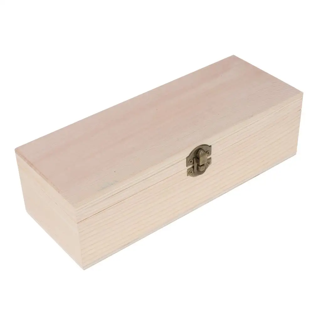 Tea Jewelry Storage Box Handmade Pine Wood Trinket Chest Organizer for Necklaces Earrings DIY Decor