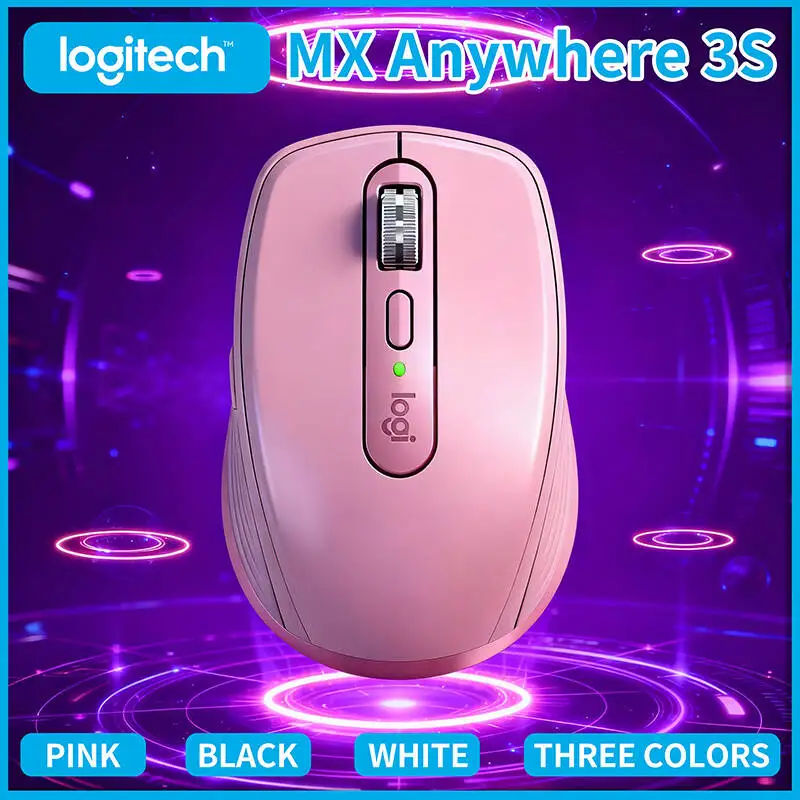 Durable Logitech MX Anywhere 3S - 8K DPI, MagSpeed Scroll, Silent Click, 3-Device Bluetooth for Travel & Office