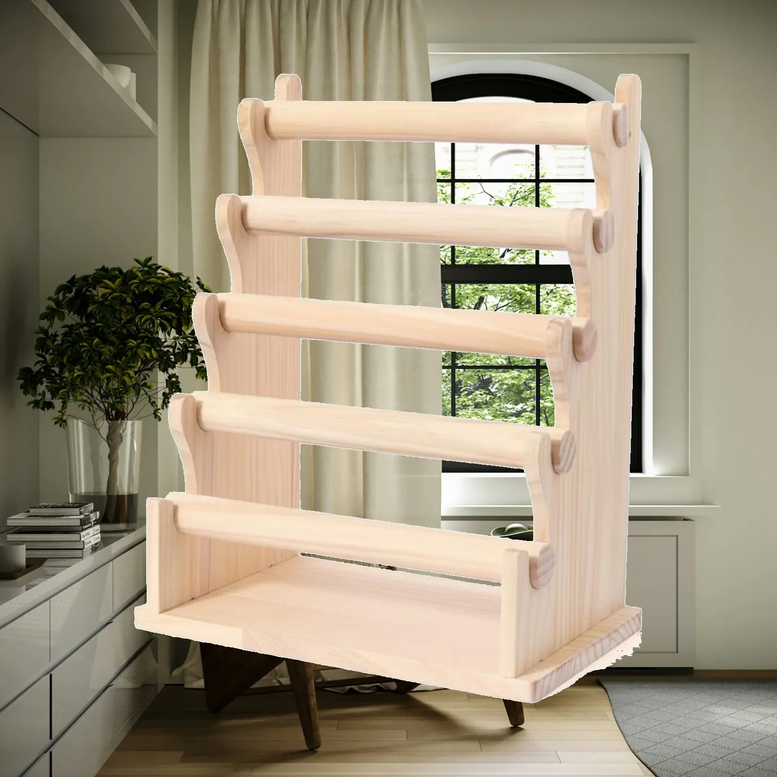 Solid Wood Jewelry Display Stand Bracelet Organizer Rack for Necklaces Watches Home and Store