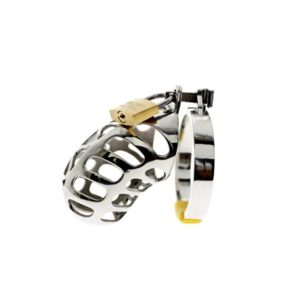Men's stainless steel chastity lock chastity lock SM sex toy JJ cage abstinence device CB chastity lock adult sex toy